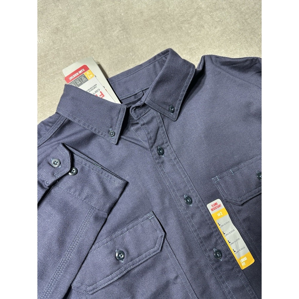 NWTS Carhartt FR Flame Resistant Long Sleeve Button Work Shirt Loose Fit Large